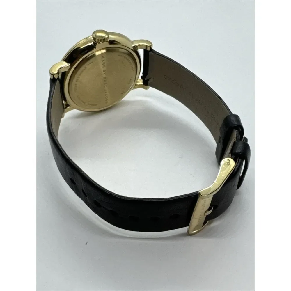 Marc Jacobs MBM1269 Women's Black Leather Analog Dial Quartz Wrist Watch JNA704